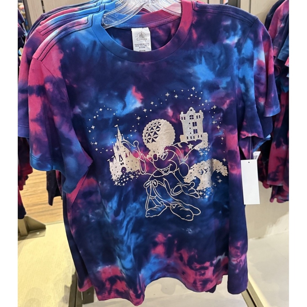 Disney‎ Parks 2025 Sorcerer Mickey Mouse Large Tie dye T Shirt Disney Magic NEW